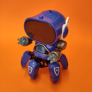 ربات کنترلی شش پا موزیکال و رقصنده آبی Dancing ROBOT on remote control RC music light blue -اسباب بازی